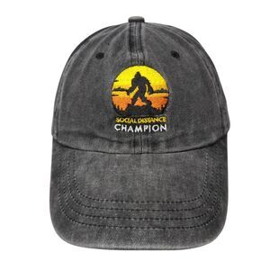 Social Distance Champion Slideback Hat Gray One Size Adjustable Embroidered OBSI